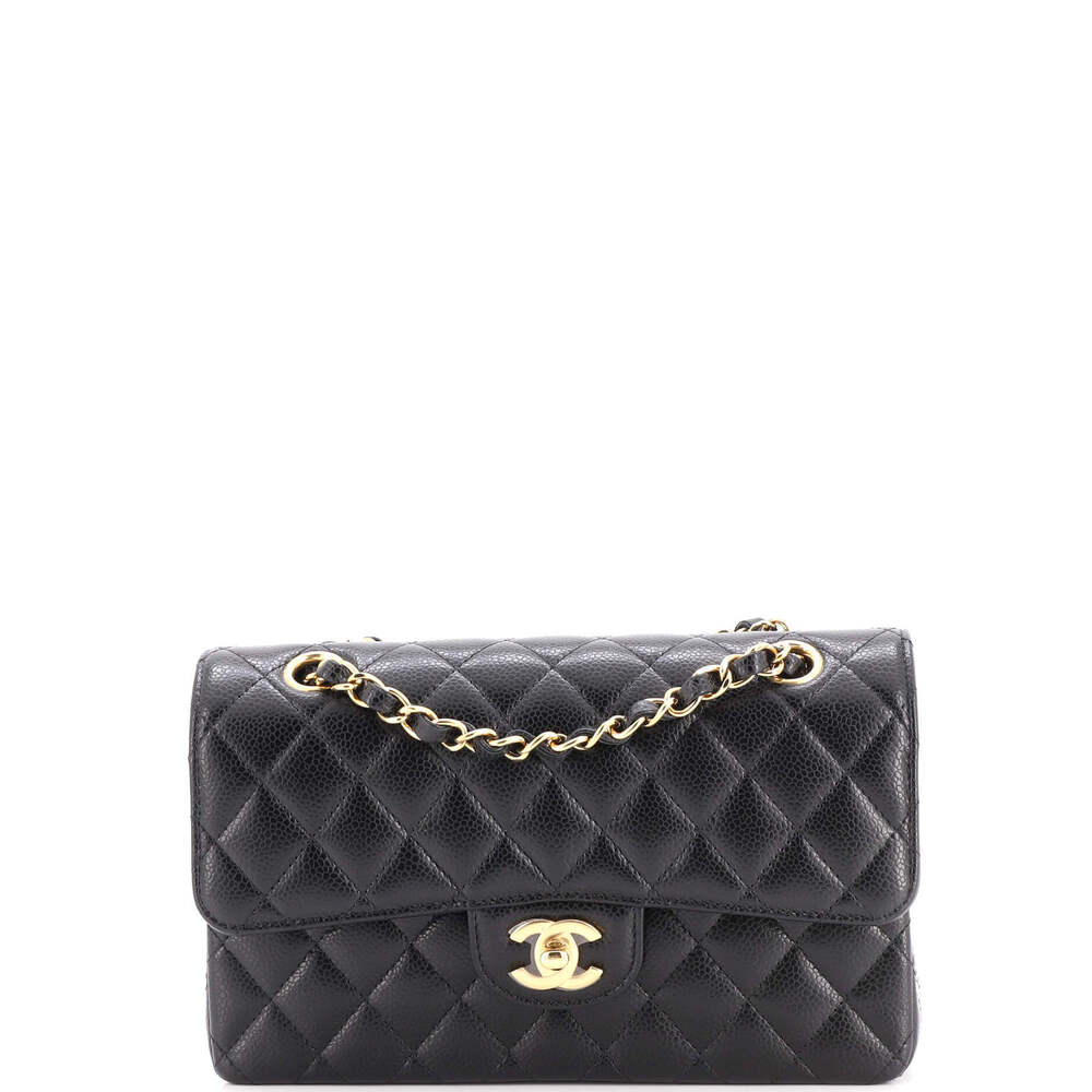 Chanel Small Classic Double Flap Bag Quilted Caviar